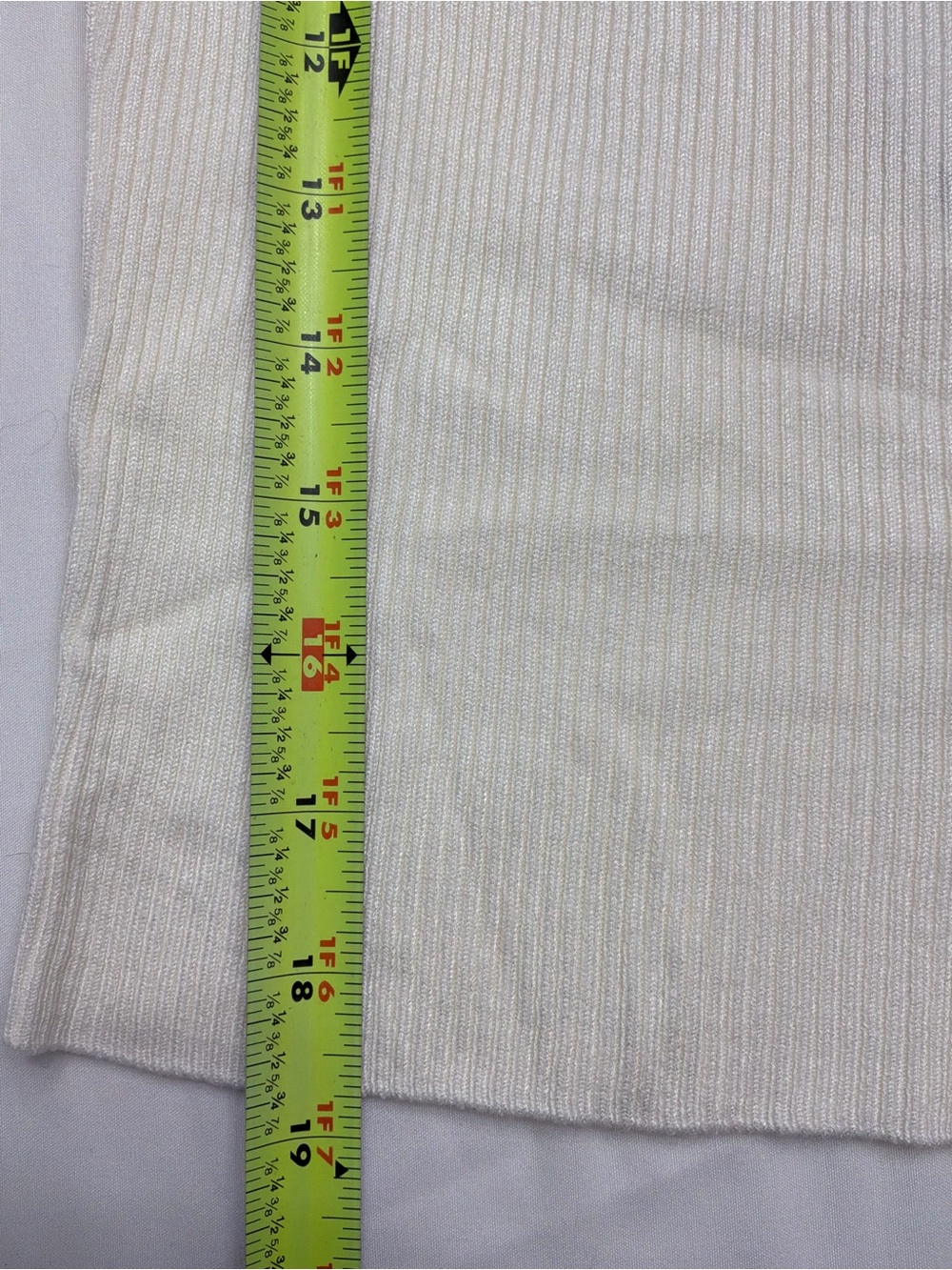 Divided Off-Shoulder Cream Ribbed Knit Sweater - Picture 5 of 11